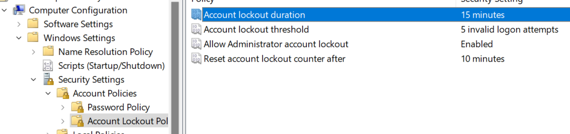 GPEditor to edit lockout duration